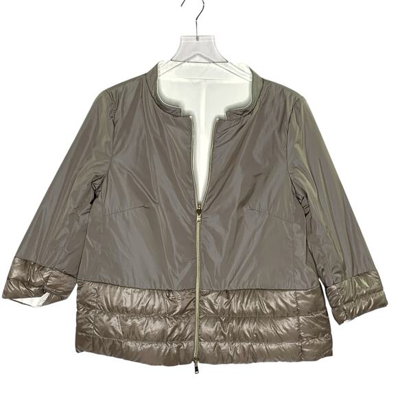 Herno M Womens Reversible Puffer Jacket Quilted Hem Detail Italy Quiet Luxury - Picture 1 of 9